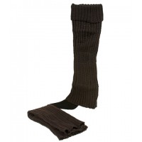 Socks/ Leg Warmers - Knitted Leg Warmers - Brown  - SK-LG028BN